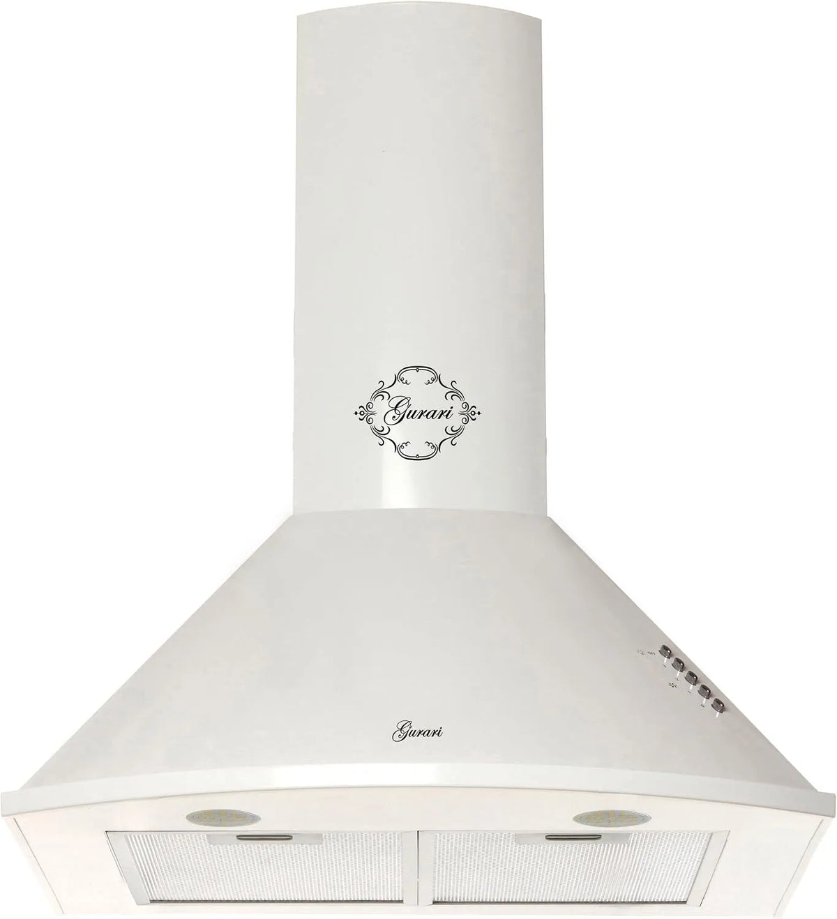 Cappa aspirante, 60 cm, 1000 m3/h, cappa da cucina, scarico e ricircolo, montaggio a parete, bianco, 3 gradini, bianca