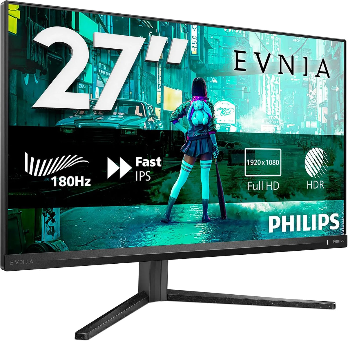 Philips 27M2N3200AM HDMI2x Monitor, 27 pollici, 1920 × 1080, 1 ms, 180 Hz, funzioni gaming, HDR, Full HD, pannello IPS, schermo PC, grigio, HDR10