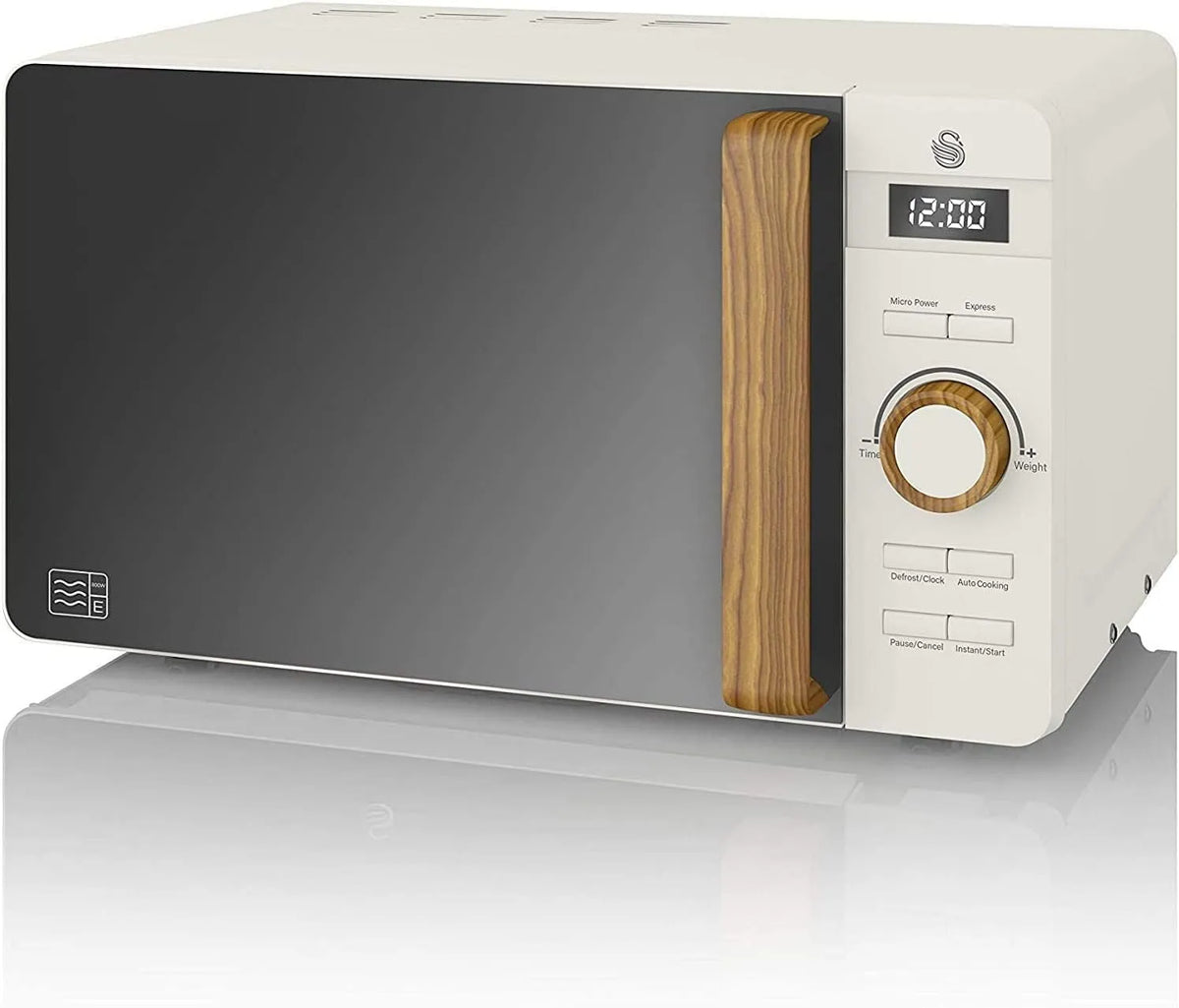 Forno a microonde, 20 L, 800 W, timer, scongelamento, bianco, Timer 30 min, 6 Livelli di Funzionamento, Facile Pulizia, Design Moderno, Maniglia