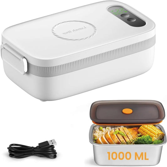 Prodotto 1 l, Contenitore per il pranzo elettrico senza fili per adulti, 14000 mAh, ricaricabile, timer a 7 livelli, autoriscaldante, scaldavivande