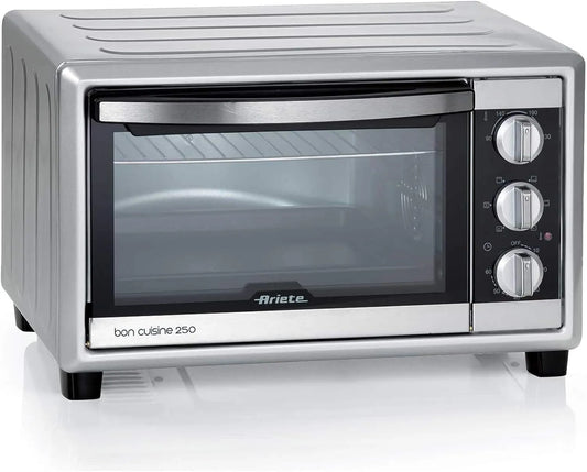 Forno elettrico, 25 L, 1500 W, timer, argento, Ariete 984 Bon Cuisine 250, Timer 60', 6 posizioni cottura, 25 Litri, 1500W, Silver