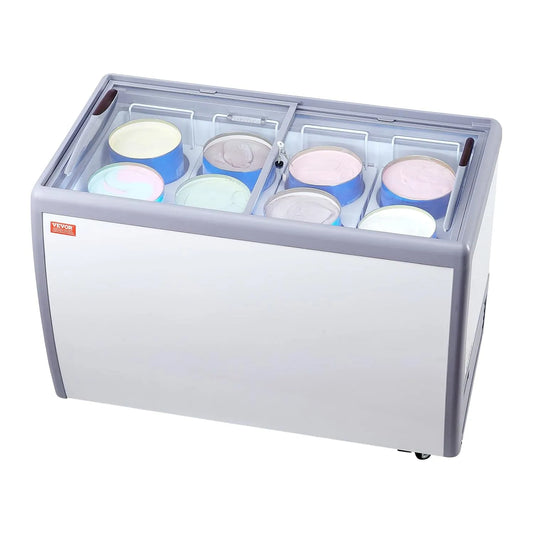 VEVOR Congelatore, 567 L, 1800 x 715 x 880 mm, ruote di trasporto, vano congelatore, professionale, freezer verticale, bianco, 8 Grandi Contenitori