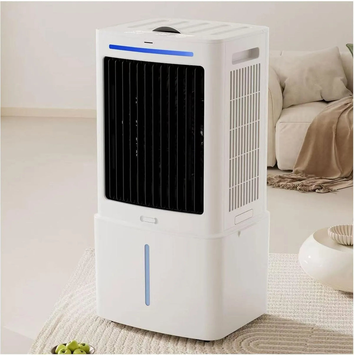Ventilatore 3-in-1, 25 L, 3 velocità, per Appartamenti e Uffici, 25L Ventilatore di Raffreddamento, Raffrescatore Evaporativo 3-in-1 con Telecomando