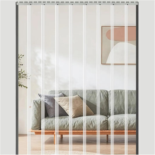 Prodotto negozi, Tende verticali in PVC SlatClear in plastica per porte per congelatori industriali, terrazze, refrigeratori, 135 x 220 cm, magazzini