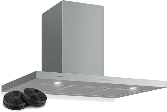 Klarstein Piano cottura, 90 cm, 600 m3/h, 64 dB, montaggio a parete, 3 velocità, acciaio inox, Klarstein Limelight Cappa da Cucina Aspirante a Parete