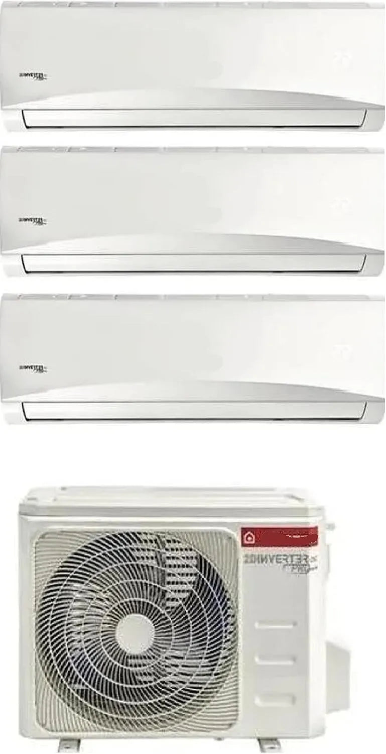 Prodotto A++, A+, Climatizzatore Trial Split 9000 + 9000 + 12000 Btu, Pompa di calore