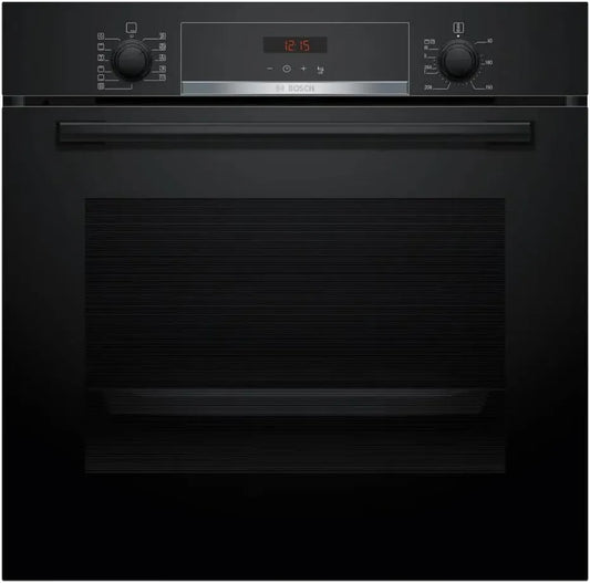 Bosch Serie 4 HBA574BB3 Forno elettrico, 60 x 60 cm, da incasso, effetto 3D, nero, controllo display LED, aria calda 3D per cottura uniforme
