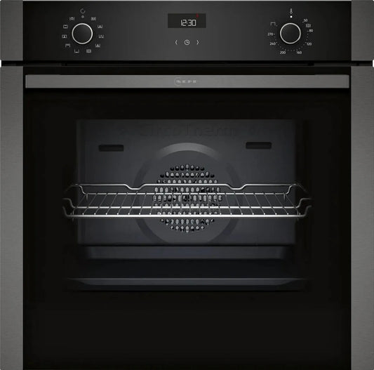 NEFF B1ACE2AG3 N50 Forno elettrico, 60 x 60 cm, effetto 3D, display LCD, grigio, aria calda 3D, prodotto in Germania, CircoTherm, Soft Close e Soft