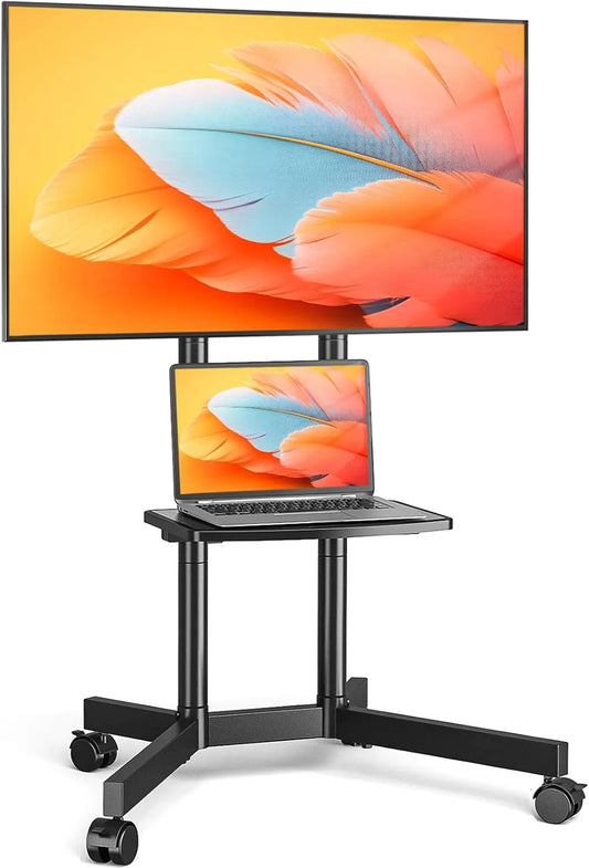 Smart TV, 75 pollici, 400x400mm, televisore, ruote di trasporto, display LCD, Regolabile in Altezza Carrello porta tv con Ruote Porta TV da Terra con