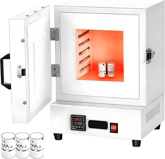 Forno elettrico, 2000 W, 2 zone di temperatura, vetri di ceramica e progetti fai da te, temperatura massima 1150 °C, forno da tavolo compatto da 2000