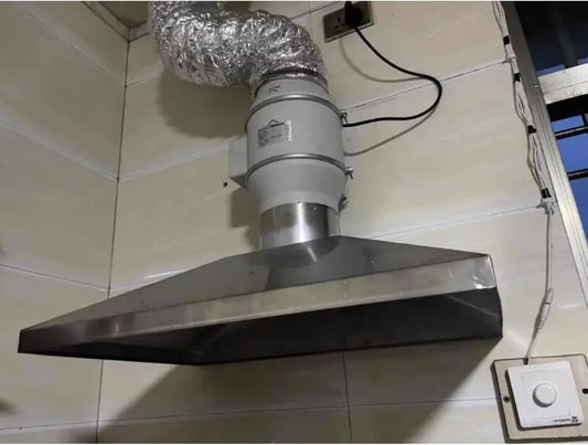 Cappa aspirante, cappa da cucina, industriale, acciaio inox, Cappa aspirante Industriale ad Alta efficienza con Coperchio a Campana in Acciaio Inox