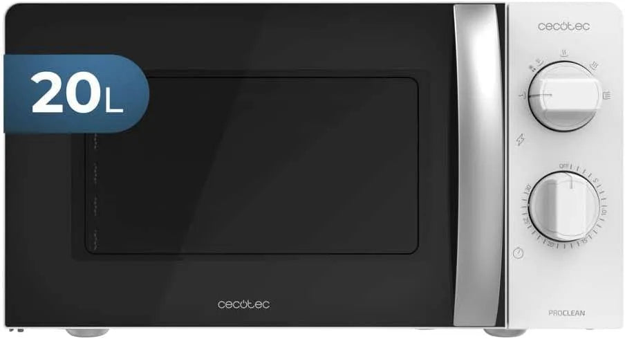 Cecotec 3DWave Forno a microonde, 20 L, timer, scongelamento, 700 Watt di potenza, 6 livelli di potenza, tecnologia 3DWave, design compatto