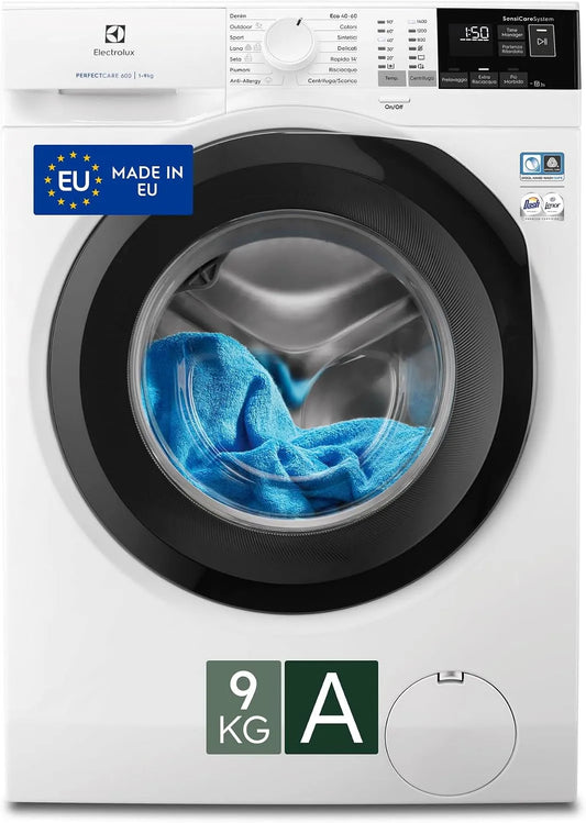 Electrolux EW6F494IT Lavatrice, 9 kg, classe energetica A, bianco, Electrolux Lavatrice a carica frontale 9 kg EW6F494IT Classe A Bianca
