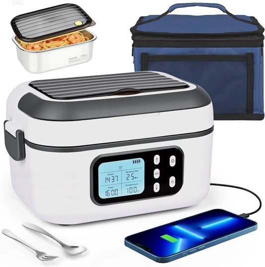 Scaldavivande Portatile Con Batteria Ricaricabile 24000 mAh, 1.5L Scaldavivande Elettrico Portatile, Riscaldamento Temporizzato e Design Antiperdita