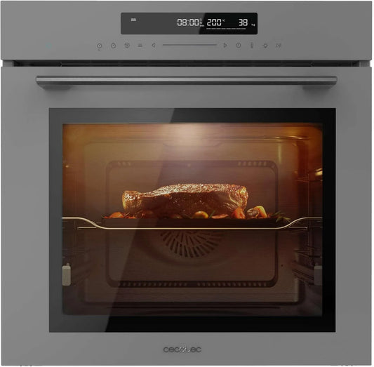 Cecotec Bolero Hexa SM406000 Forno elettrico per pizza, 60 cm, 72 L, 2900 W, 12 programmi, timer, scongelamento, grigio, Steam Assist, Pizza Master