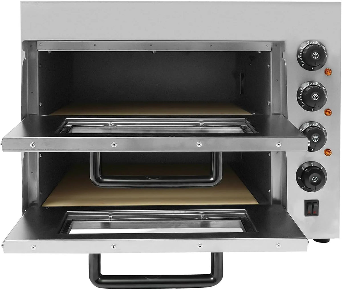 Forno elettrico per pizza, 3000 W, 50 a 350 °C, timer, professionale, acciaio inox, temperatura 50, diffuso in cucine domestiche, ristoranti