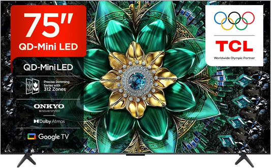 Google 75Q6C Smart TV, 75 pollici, televisore, 4K UHD, HDR, TCL, Smart TV QD‐Mini LED 4K HDR10+ da 75'