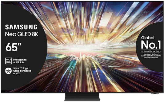 Samsung QE65QN800DTXZT NQ8 Smart TV, 65 pollici, televisore, QLED, audio Dolby, nero, Graphite Black 2024, DVBT-2, Q-Symphony & Dolby Atmos, Integrato