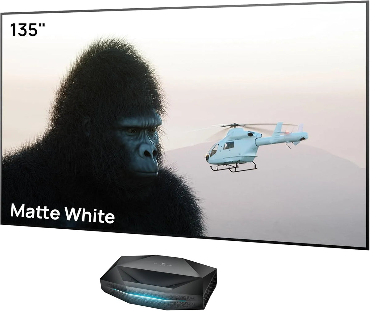 Prodotto 4K UHD HDR10+, AWOL VISION Aetherion Pro + Set de pantalla de proyección fija de 135', Dolby Vision y Atmos, proyector de ultra corta