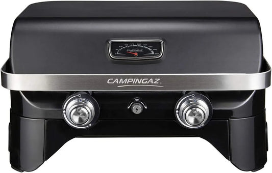 Prodotto griglia da tavolo portatile, Campingaz Attitude 2100 LX griglia a gas, 2 bruciatori in acciaio, potenza di 5 kW, griglia a gas per campeggio