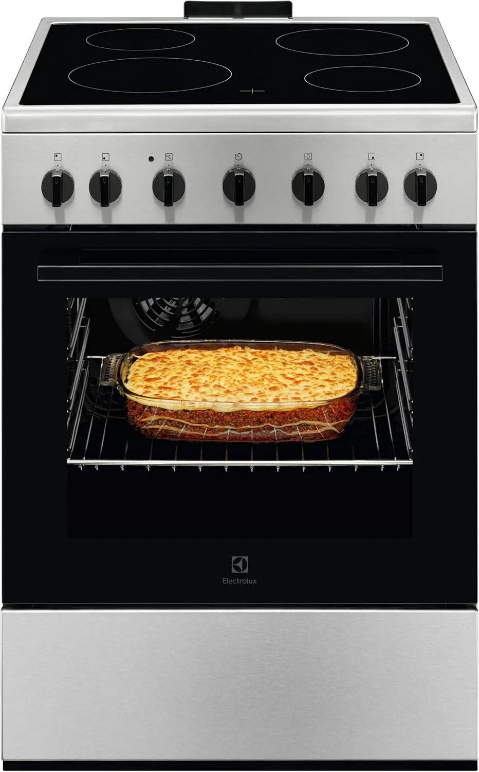 Electrolux LKR620066X Cucina con forno, 60x60 cm, 4 fuochi, classe energetica E