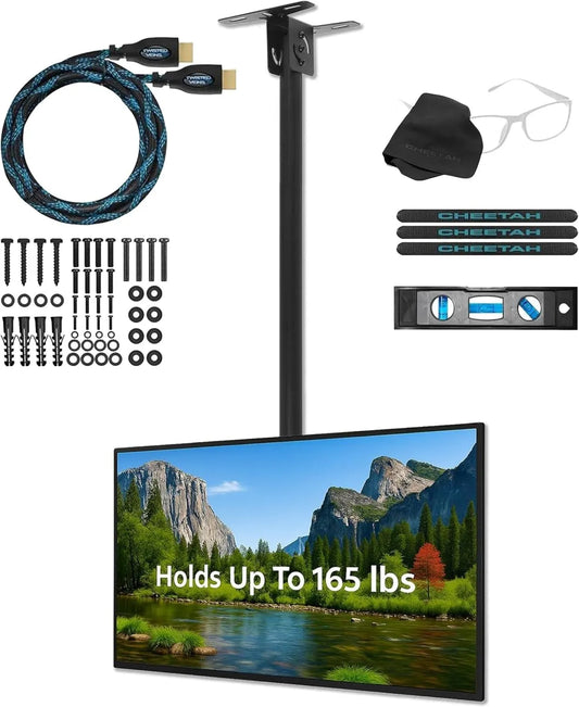 Smart TV, 75 pollici, televisore, si estende da 41 a 64 pollici dal soffitto, display più recenti fino a 100', VESA 600, orientabile a 360°, 8 kg