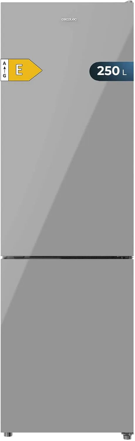 Cecotec Bolero CoolMarket Combinato 180cmx55cm Frigorifero combinato, 250 L, classe energetica E, No Frost, frigo con congelatore, grigio, 250L