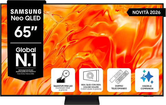 Samsung QE65QN72HAUXZT NQ4 Smart TV, 65 pollici, 50 Hz, televisore, 4K UHD, QLED, HDR, Quantum Mini LED, HDR 10+, Motion Xcelerator 50Hz, 2026