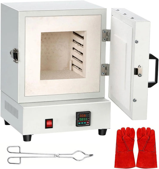 Forno elettrico, 2000 W, 2 zone di temperatura, vetri di ceramica e progetti fai da te, temperatura massima 1150 °C per la creazione di gioielli