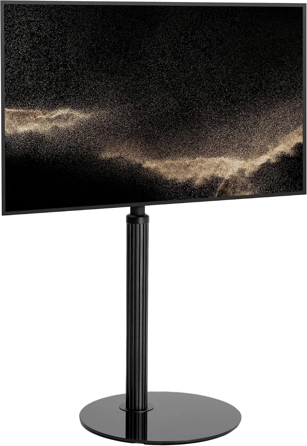 Smart TV, 65 pollici, 400x400mm, 100 × 100, televisore, grigio, Design con Rete in Alluminio, Porta TV con Base in Vetrocon e funzione di inclinazione