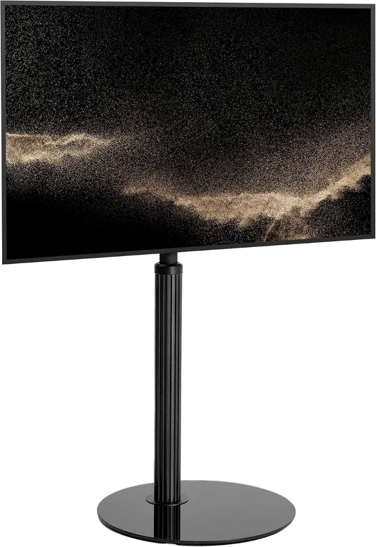 Smart TV, 65 pollici, 400x400mm, 100 × 100, televisore, grigio, Design con Rete in Alluminio, Porta TV con Base in Vetrocon e funzione di inclinazione