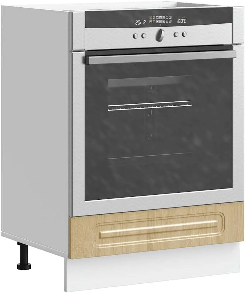 Forno a microonde, 60 x 46 x 81, 5 cm, Kalmar Sonoma - Armadietto in legno di rovere con piedini regolabili, spazio per forno e microonde, compatto e