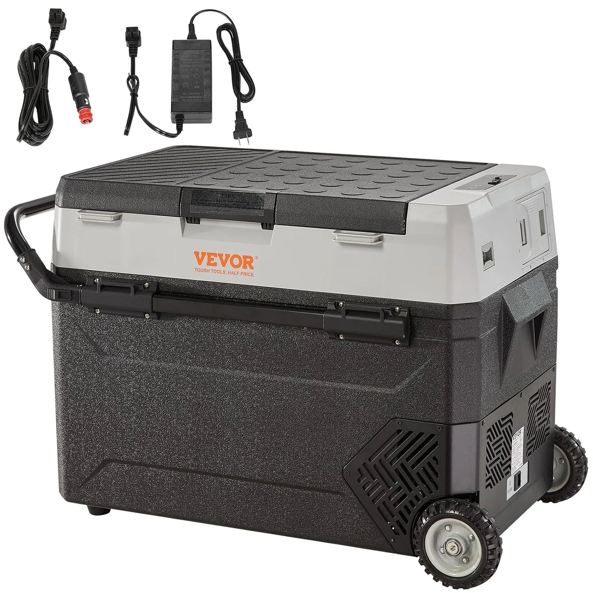 VEVOR Frigorifero portatile, 38 L, -20 a 10 °C, ruote di trasporto, vano congelatore, auto, mini frigo portatile, 6kW