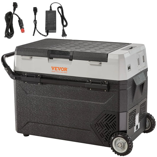 VEVOR Frigorifero portatile, 38 L, -20 a 10 °C, ruote di trasporto, vano congelatore, auto, mini frigo portatile, 6kW