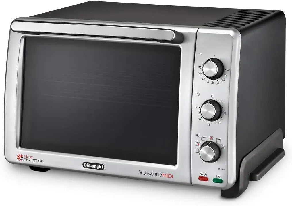 De'Longhi E024752 Forno elettrico, 24 L, 7 programmi, in dotazione 2 griglie + leccarda, 7 funzioni cottura, De'Longhi E024752 Sfornatutto Midi Forno