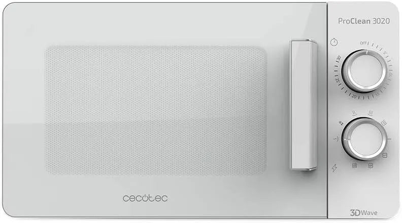 Cecotec Ready2Clean Forno a microonde, 20 L, 700 W, timer, scongelamento, bianco, timer 30 min, 6 livelli di funzionamento, rivestimento Ready2Clean