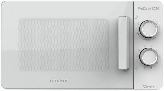Cecotec Ready2Clean Forno a microonde, 20 L, 700 W, timer, scongelamento, bianco, timer 30 min, 6 livelli di funzionamento, rivestimento Ready2Clean