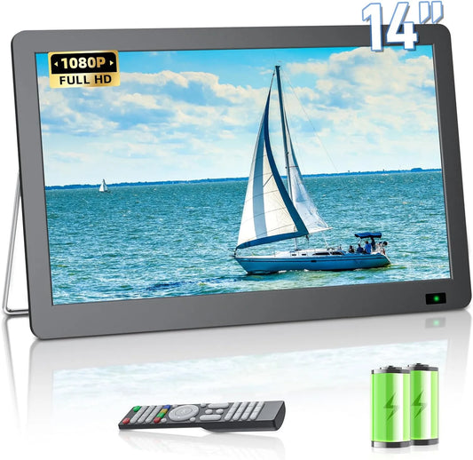 Smart TV 1080P, 14, 2 pollici, televisore, portatile, display LCD, Desobry, 2025 versione aggiornata 14