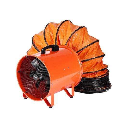 VEVOR 10m m3/h Ventilatore, 900 W, 8792 m3/h, 79 dB, portatile, industriale, 2 Marce per Aspirare Polvere Fumo Rumore 79dB IP44, 900W Aspiratore