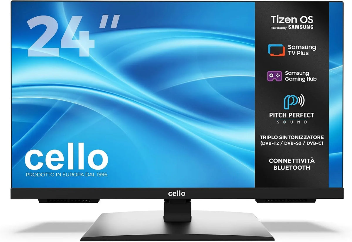 Samsung C2426TZH Smart TV, 24 pollici, televisore, Tizen OS, senza cornice, Bluetooth, Gaming Hub, altoparlanti Pitch Perfect, ideale per cucina