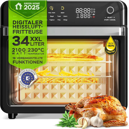 Forno elettrico, 34 L, 2100 W, 40 a 230 °C, TurboTronic 19in1, TurboTronic Multi-Forno Smart - 19in1 Forno ad aria calda & Friggitrice ad aria calda