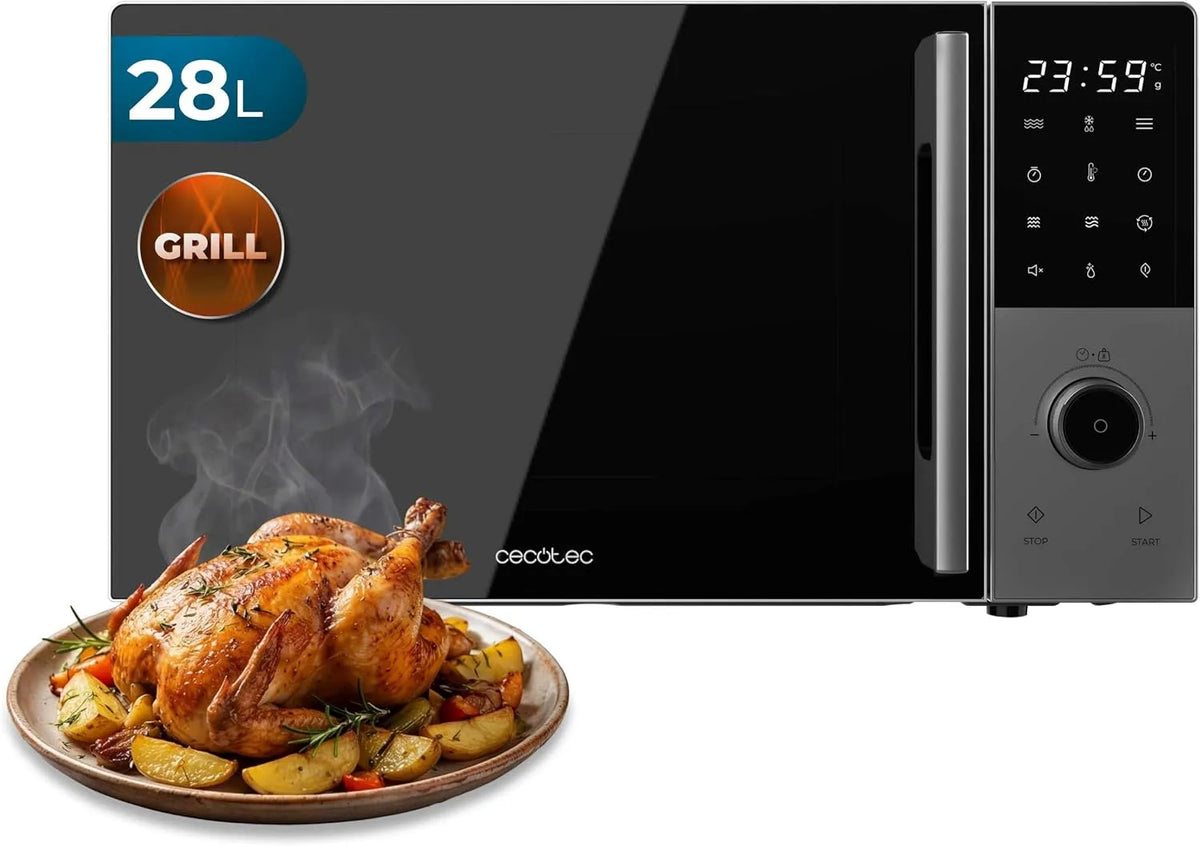 Cecotec 60m Forno a microonde, 28 L, 900/1200, 2200 W, 8 programmi, grill, touch, timer, Piatto 315mm, 5 Livelli di Potenza, Grill 1200W, Convezione