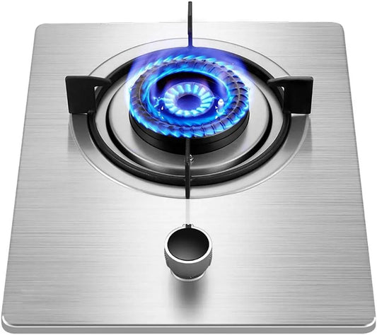 Piano cottura a gas, acciaio inox, fornello a gas, 5 kW, per Riscaldare, Cucinare, bollire, friggere, sobbollire