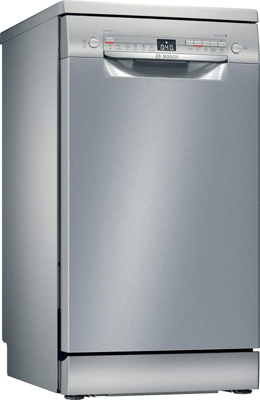 Bosch Serie 2 SPS2HKI59E Lavastoviglie, 45 cm, formato slim, acciaio inox, color inox, Bosch Elettrodomestici, Lavastoviglie da libero posizionamento