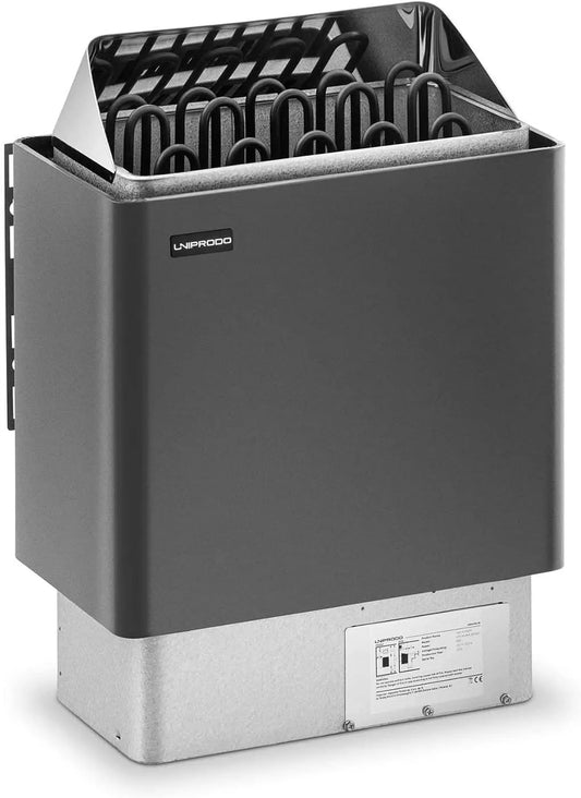 Forno elettrico UNI_SAUNA_G9.0KW, 30 a 110 °C, grigio, 10 kg, Stufa Elettrica per Sauna Forno per Sauna Finlandese UNI_SAUNA_G9.0KW, 9 kW, Argento