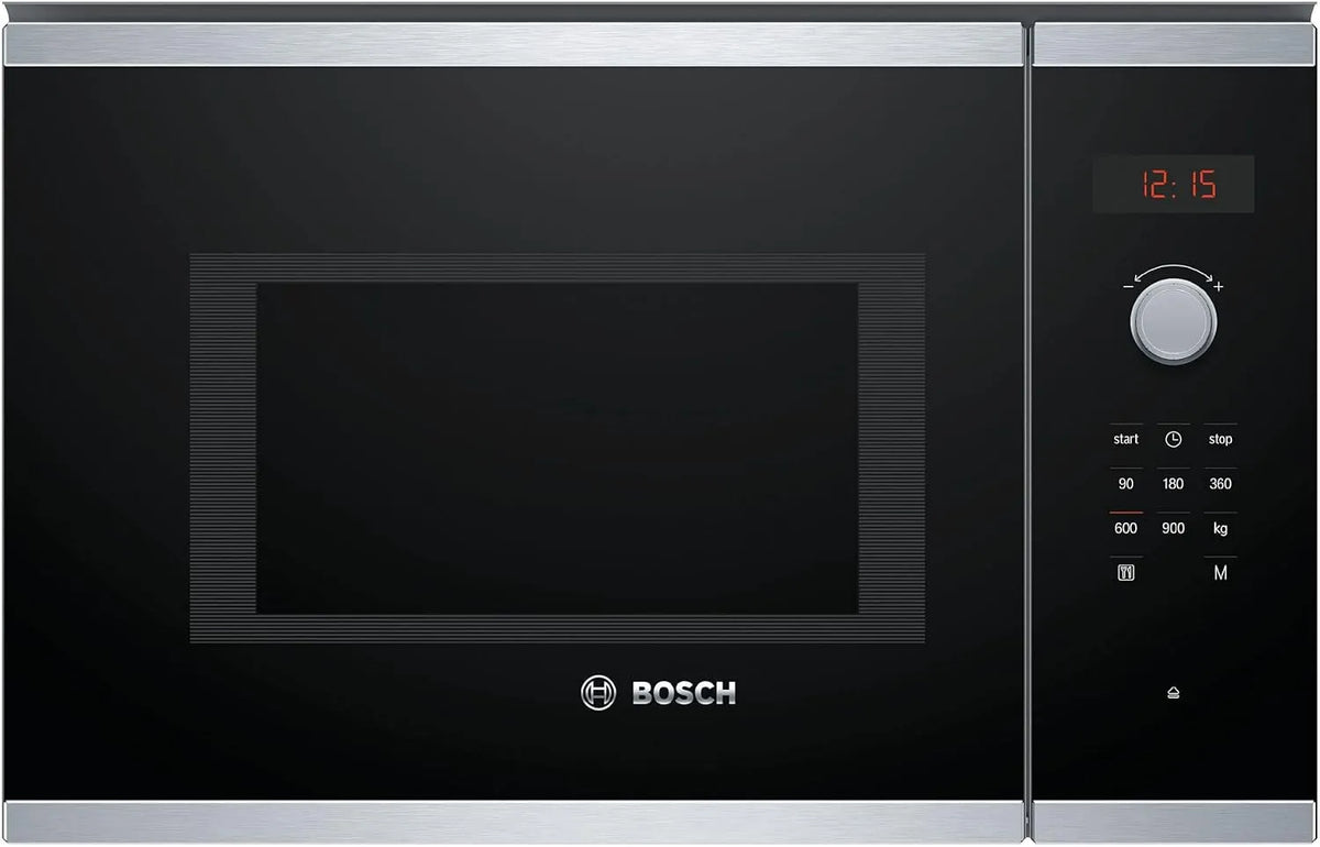 Bosch Serie 4 BFL523MS0 Forno a microonde, 20 L, 800 W, da incasso, acciaio inox, Schermo LED