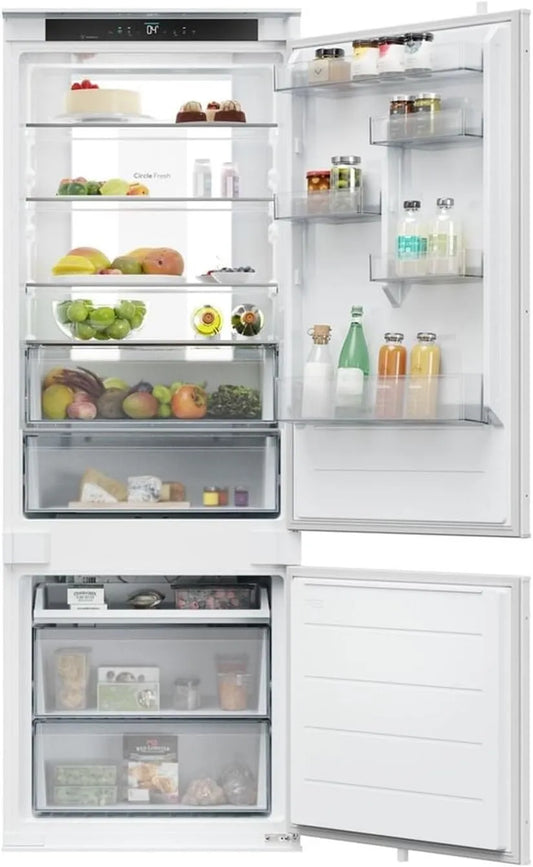 Candy CNBQT5719DW Frigorifero combinato, 251 L, classe energetica E, No Frost, da incasso, frigo con congelatore, 251 Litri