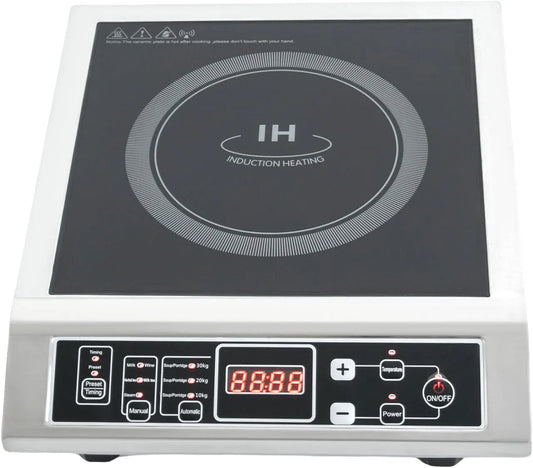 Piano cottura a induzione 0-3H, 3500 W, 80 a 300 °C, piastra a induzione, timer, professionale, piano cottura per gastronomia, hotel, 10 livelli