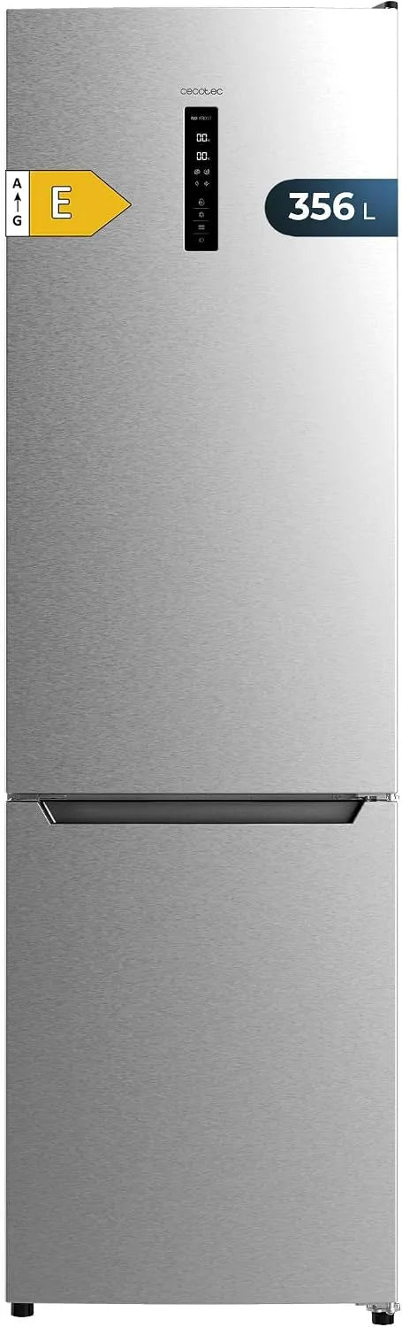 Cecotec Bolero CoolMarket Combinato Frigorifero combinato, 356 L, classe energetica E, No Frost, acciaio inox, frigo con congelatore, Fast Cooling