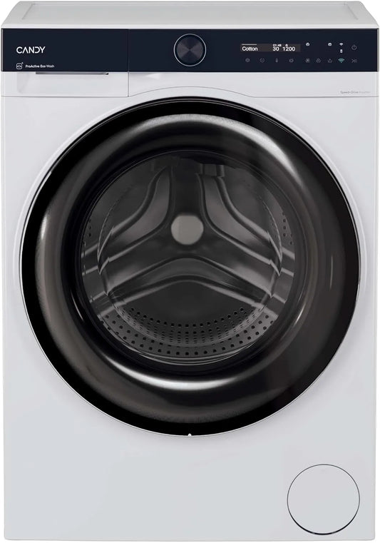 Candy 48SB6-S Lavatrice, 60 x 43 x 85cm, 8 kg, classe energetica A, touch, Wi-Fi, Inverter, display LCD, stretto, bianco, App hOn, 1400 Giri